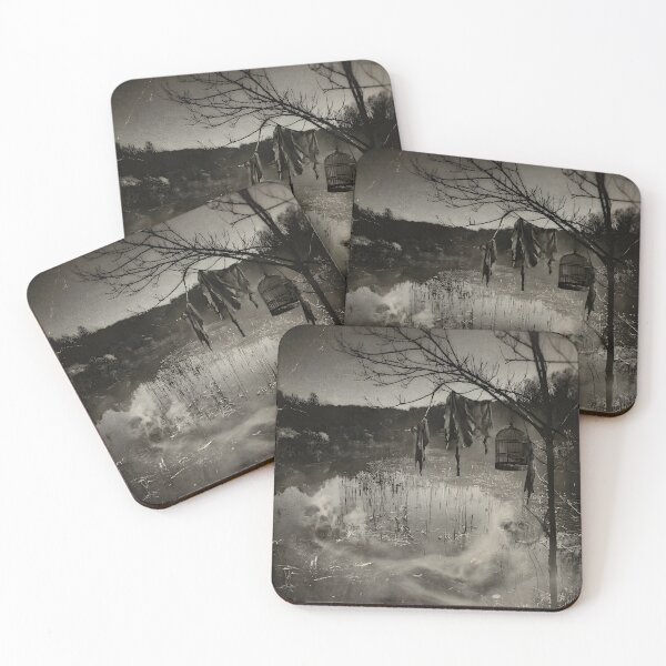 Item preview, Haunted Swamp Ethereal Mist Wall Art Print | Dark Cottagecore Sepia Tintype Poster | Gothic Birdcage Lake Landscape Canvas | Occult Macabre Photography designed and sold by SergioMiklos.