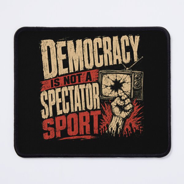 Item preview, Democracy Is Not A Spectator Sport Political Activist Citizen Rights designed and sold by SkeletonsDanger.