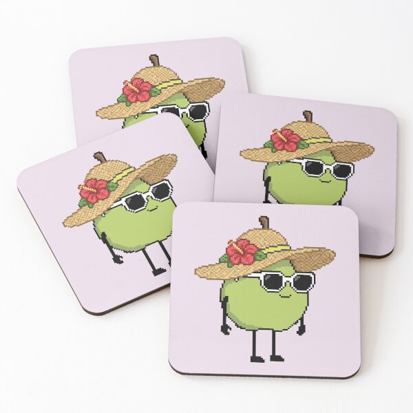 Item preview, European pear Pixel with a Straw Hat (YL) designed and sold by White Rim Mates.