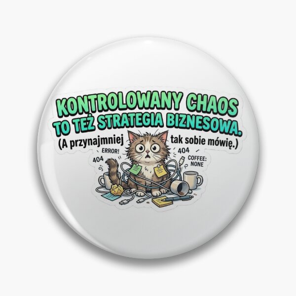 Artikelvorschau, Śmieszny Kot Biurowy Kontrolowany Chaos Naklejka entworfen und verkauft von MareczekShop.
