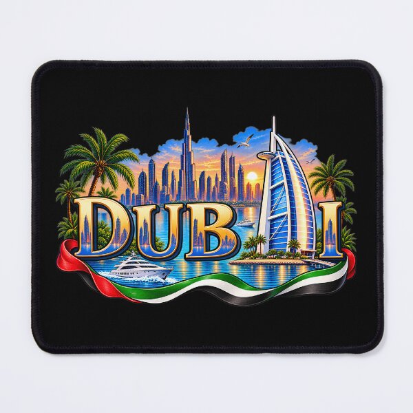 Item preview, Dubai Skyline – Burj Khalifa & Burj Al Arab UAE Travel Design designed and sold by SVALANART.