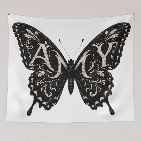 Item preview, Vintage Butterfly AMY Gothic Art Nouveau Tattoo Art designed and sold by Hen-C-Art.