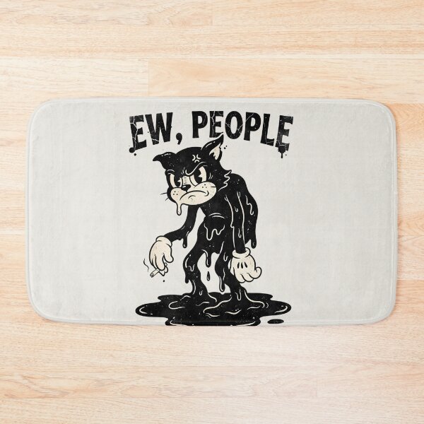 Item preview, Ew People Grumpy Black Cat Vintage Cartoon designed and sold by DripCultureLab.
