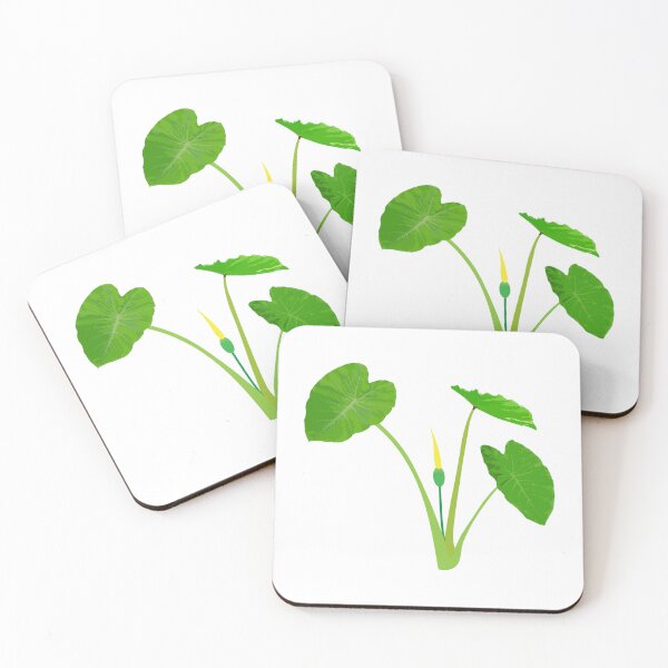 Item preview, Vector illustration of a taro plant with green leaves and a yellow flower. designed and sold by MiMee4451.