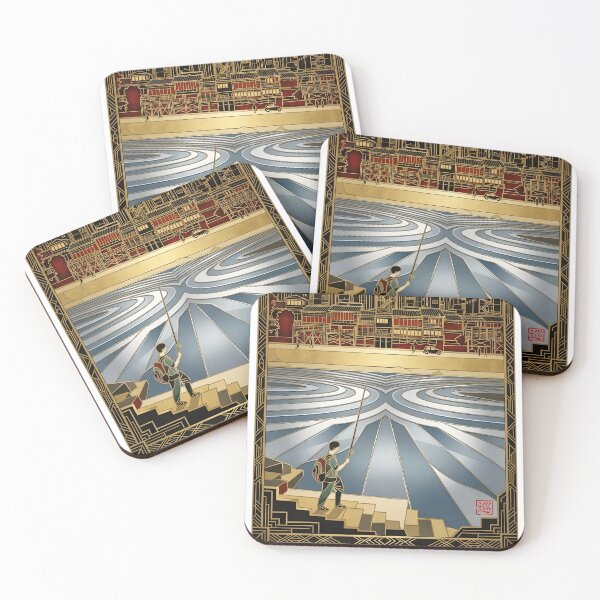 Item preview, Kyoto Riverside – Japan Art Deco Print designed and sold by JAPANCE STUDIO.