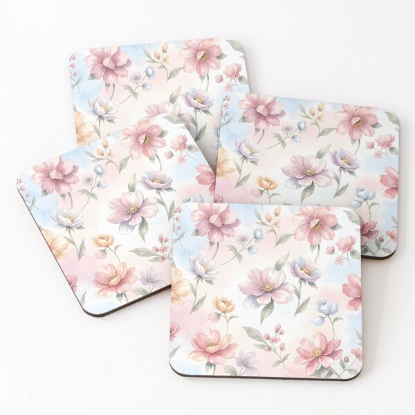 Item preview, Watercolor Pastel Floral Boho Pattern designed and sold by ZHD Home Decor - Apparel - Accessories.