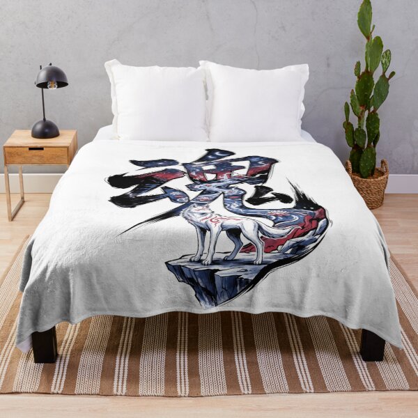 Item preview, Japanese White Wolf Spirit Okami Kanji Silhouette Cosmic Lotus Aesthetic designed and sold by mood-draftsman.