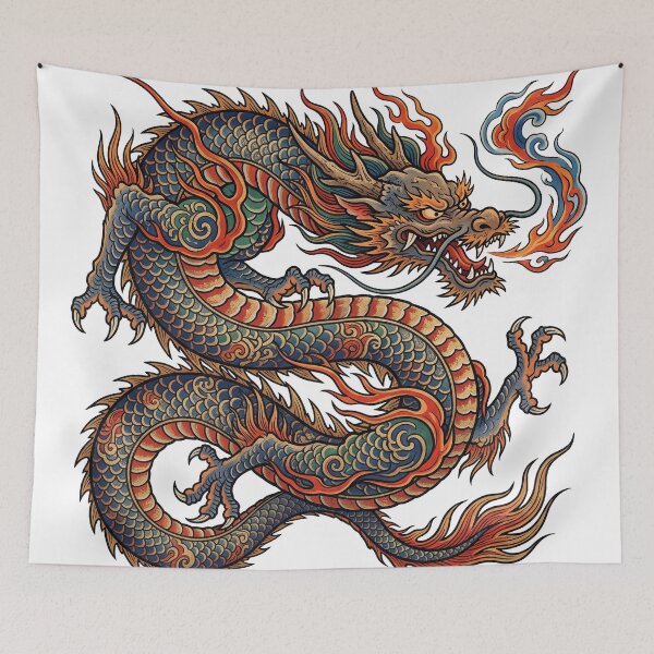 Item preview, A Japanese Dragon in the Ukiyo-e Style designed and sold by whiteblackcat.