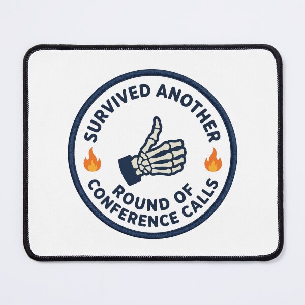 Item preview, Survived Another Round Of Conference Calls Funny Office Work Sarcastic Meeting Quote designed and sold by raedattia.