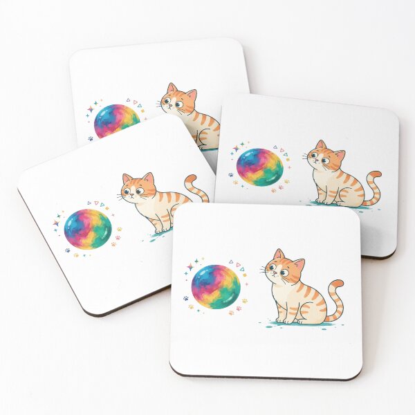 Item preview, Orange Tabby Cat Wondering at Watercolor Rainbow Magic Dot Day designed and sold by Ghostlycats2026.