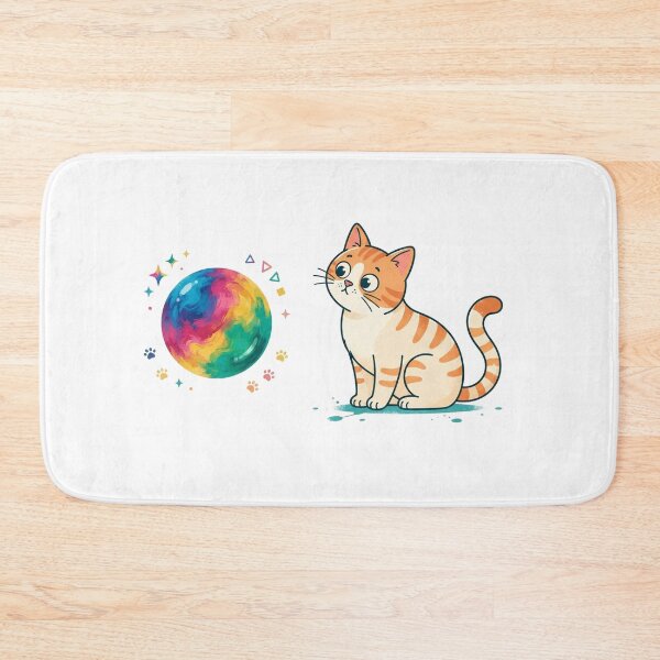 Item preview, Orange Tabby Cat Wondering at Watercolor Rainbow Magic Dot Day designed and sold by Ghostlycats2026.