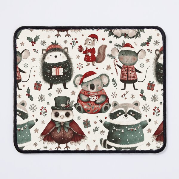 Item preview, Watercolor Christmas Woodland Animals Pattern designed and sold by Steele-Art.