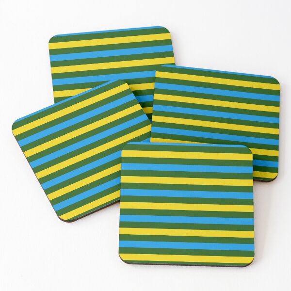 Item preview, Yellow And Blue Stripes Design Green  designed and sold by PatternTitan.