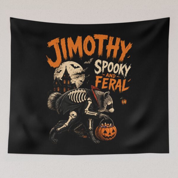 Item preview, Jimothy Raccoon Spooky and Feral-Halloween Skeleton Pumpkin designed and sold by WildHeartsStore.