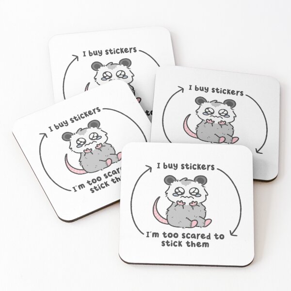 Item preview, I Buy Stickers Too Scared To Stick Them Funny Opossum designed and sold by JossDesign15.
