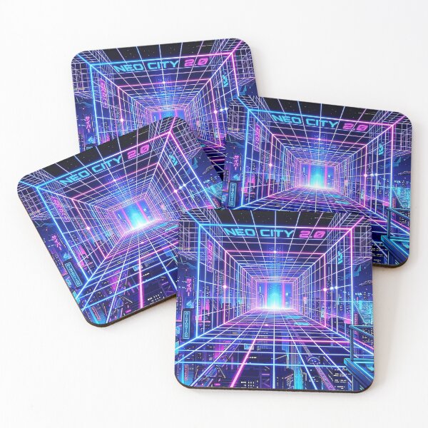 Item preview, Neon abstract digital landscape designed and sold by Agnisherl.