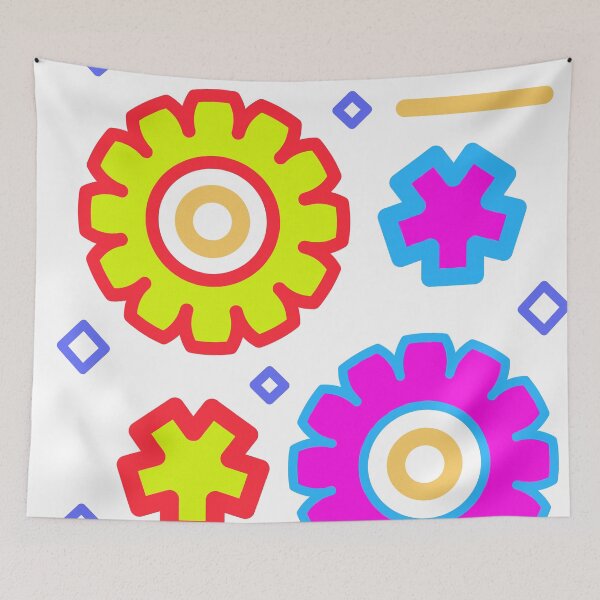 Item preview, Retro 90s Memphis Style Cogs and Diamonds designed and sold by The Nomadic Designs.