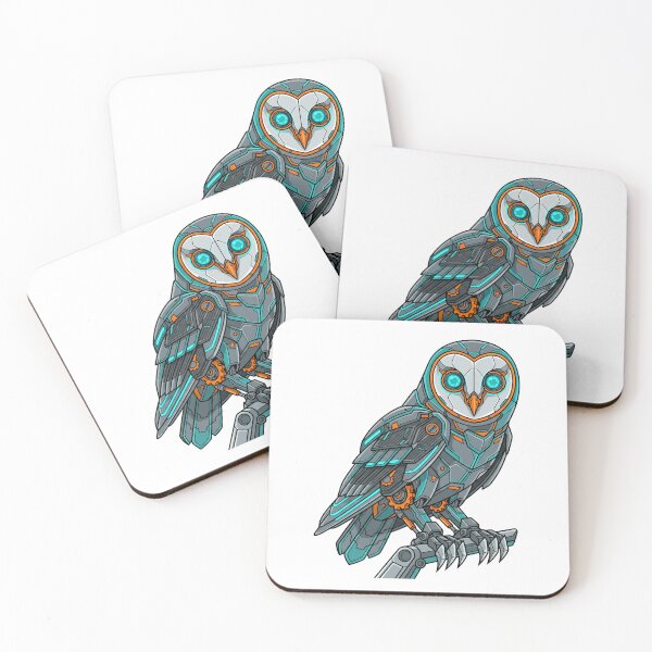 Item preview, Cyberpunk Mecha Barn Owl Sci-Fi Robotic Bird Techwear Aesthetic designed and sold by mood-draftsman.