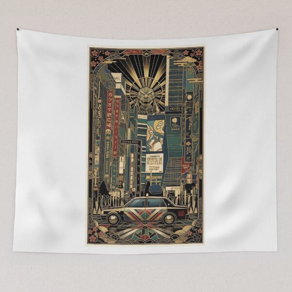 Item preview, Godzilla Shinjuku – Tokyo Art Deco Print designed and sold by JAPANCE STUDIO.