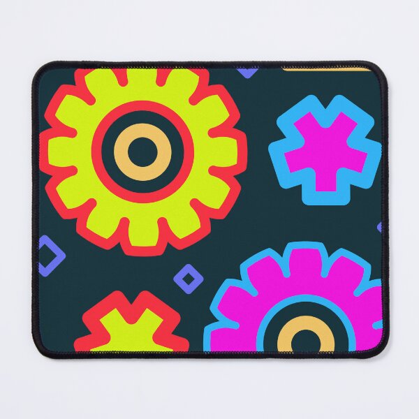 Item preview, Dark Retro 90s Memphis Style Cogs and Diamonds designed and sold by The Nomadic Designs.