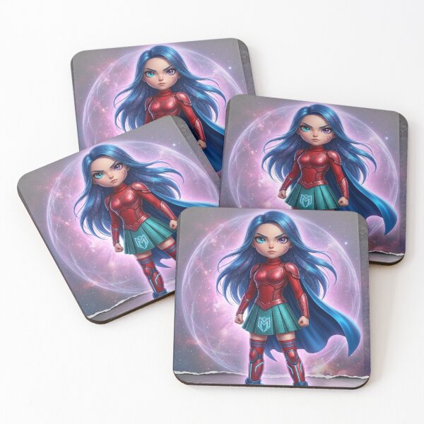 Item preview, Cosmic Superhero Girl Blue Hair Fantasy Art designed and sold by SofiaByCruti.
