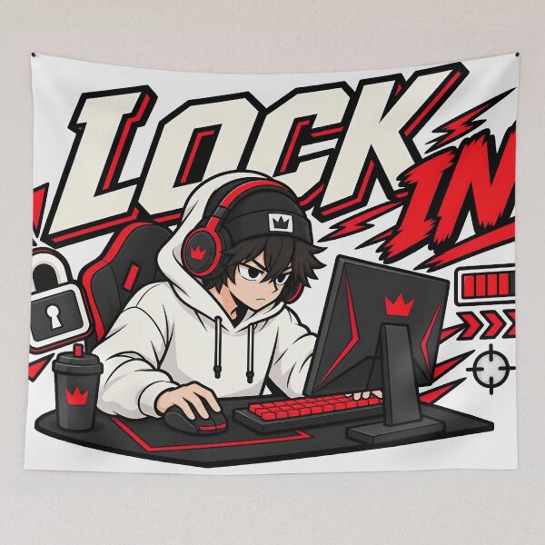 Item preview, Lock In Gamer – Anime Gaming Esports designed and sold by Sed94.