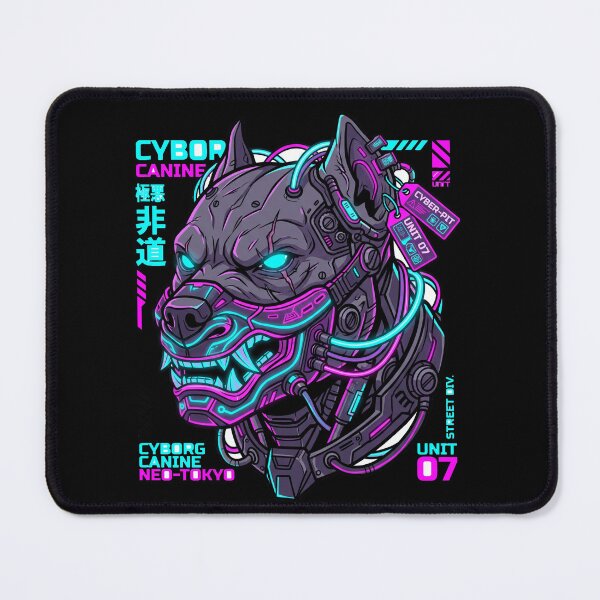 Item preview, Cyberpunk Cyborg Pitbull Oni Mask Neo Tokyo Techwear Dog Aesthetic designed and sold by mood-draftsman.
