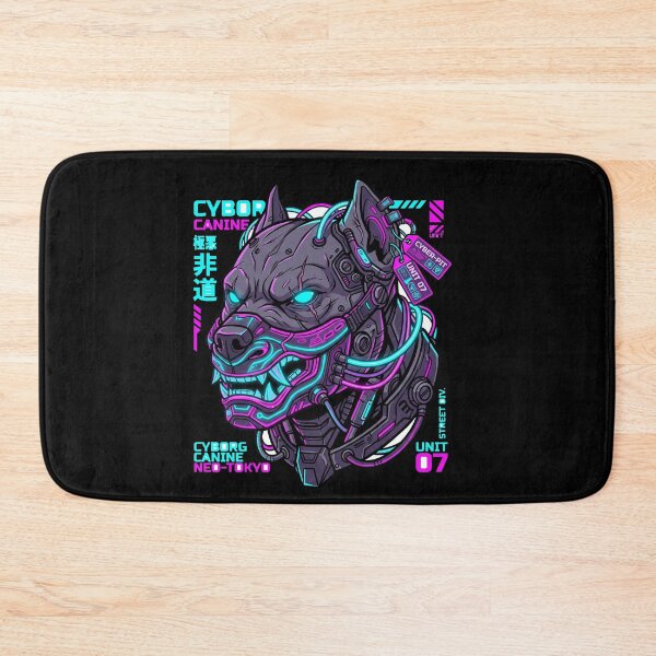 Item preview, Cyberpunk Cyborg Pitbull Oni Mask Neo Tokyo Techwear Dog Aesthetic designed and sold by mood-draftsman.