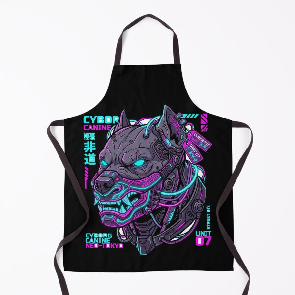 Item preview, Cyberpunk Cyborg Pitbull Oni Mask Neo Tokyo Techwear Dog Aesthetic designed and sold by mood-draftsman.