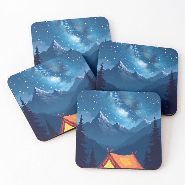 Item preview, Cozy Mountain Camping Tent Pixel Art designed and sold by grzezzz.