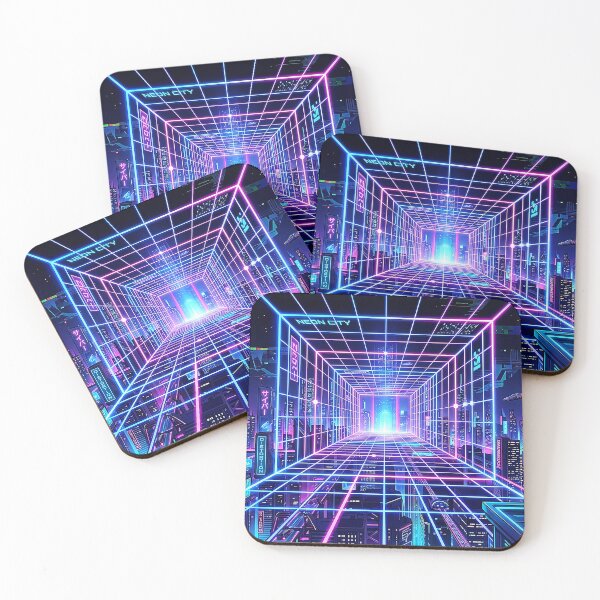 Item preview, Neon abstract digital landscape designed and sold by Agnisherl.