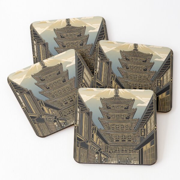 Item preview, Yasaka Pagoda Kyoto – Japan Art Deco Print designed and sold by JAPANCE STUDIO.