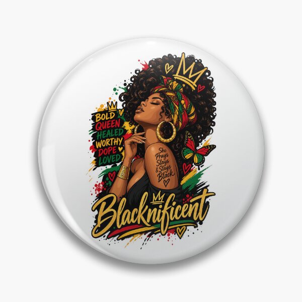 Item preview, Blacknificient Afro Black Woman Empowerment Melanin Queen Curvy designed and sold by ZIGLWORKS.