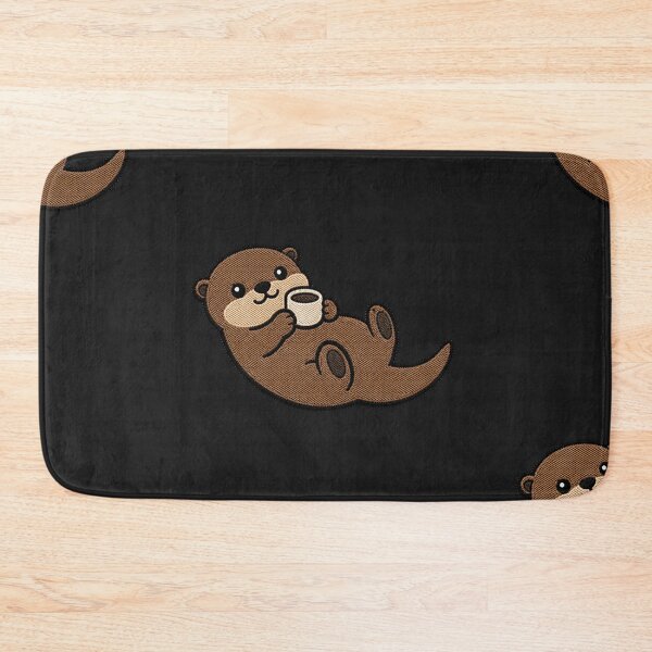 Item preview, Cute Otter Floating with Coffee Kawaii Embroidery Patch designed and sold by ColorSplash123.