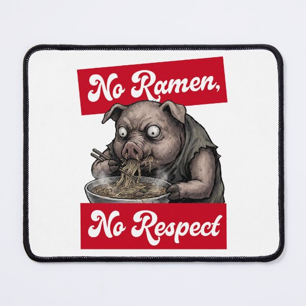 Item preview, No Ramen No Respect – Funny Ramen Lover Pig Illustration designed and sold by LOVEARTDESIGN.