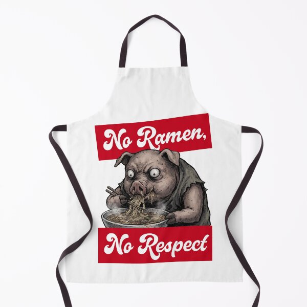 Item preview, No Ramen No Respect – Funny Ramen Lover Pig Illustration designed and sold by LOVEARTDESIGN.