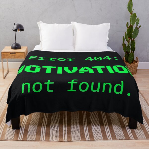 Item preview, Error 404 Motivation Not Found - Funny Programmer Tech Joke (Neon GreenText) designed and sold by RetroNeon.