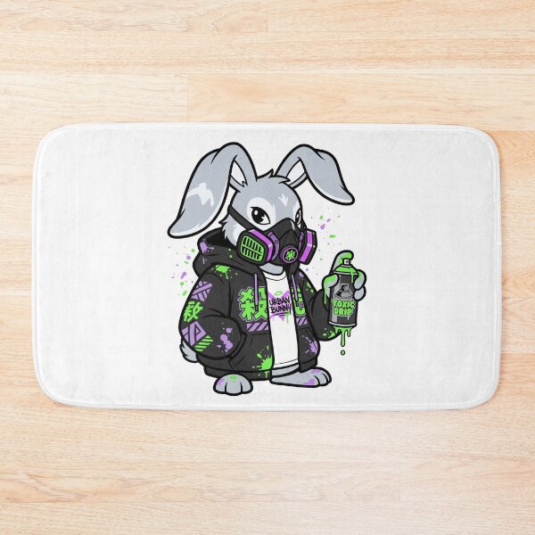 Item preview, Toxic Drip Cyberpunk Graffiti Bunny Gas Mask Techwear Streetwear Aesthetic designed and sold by mood-draftsman.