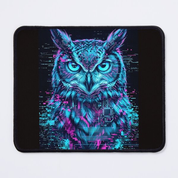 Item preview, Cyber Owl – Neon Glitch Wildlife designed and sold by PixelShedStudio.