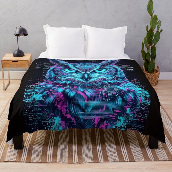 Item preview, Cyber Owl – Neon Glitch Wildlife designed and sold by PixelShedStudio.