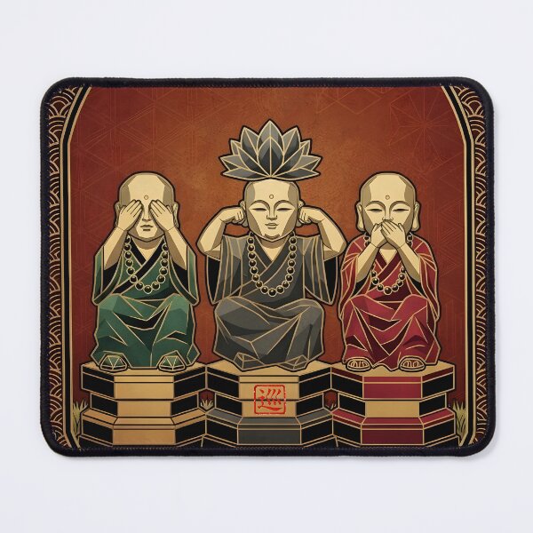 Item preview, Three Wise Monks – Japan Art Deco Print designed and sold by JAPANCE STUDIO.
