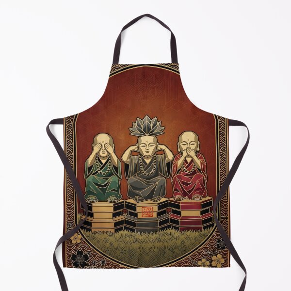 Item preview, Three Wise Monks – Japan Art Deco Print designed and sold by JAPANCE STUDIO.