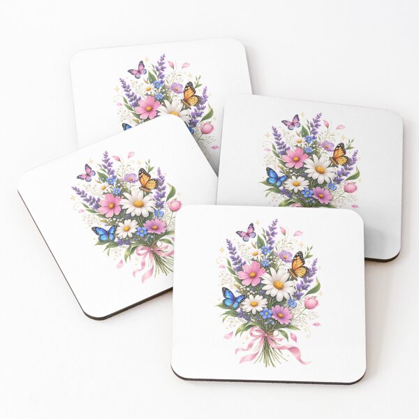Item preview, Boho Wildflower Bouquet with Butterflies – Floral Aesthetic Botanical Design designed and sold by Ishratparween11.