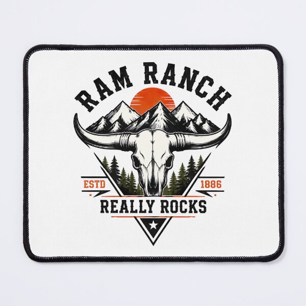 Item preview, Ram Ranch Really Rocks, Ram Ranch Longhorn Skull Mountain Western Rustic Cowboy designed and sold by graphic-genie.