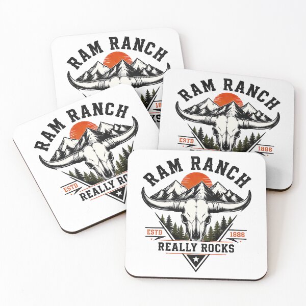 Item preview, Ram Ranch Really Rocks, Ram Ranch Longhorn Skull Mountain Western Rustic Cowboy designed and sold by graphic-genie.