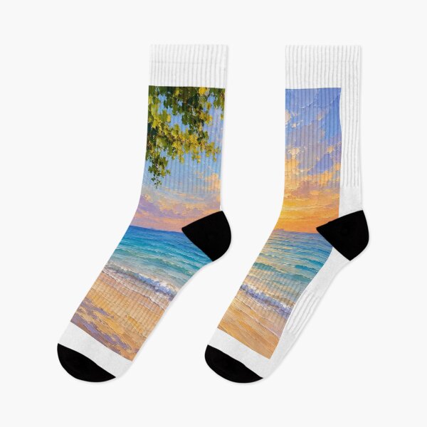 Item preview, Ao Nang Golden Sunset, Tropical Beach Krabi Ocean Oil Painting designed and sold by BlossoraStudio.