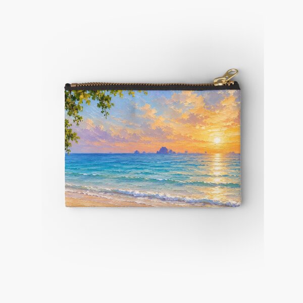 Item preview, Ao Nang Golden Sunset, Tropical Beach Krabi Ocean Oil Painting designed and sold by BlossoraStudio.