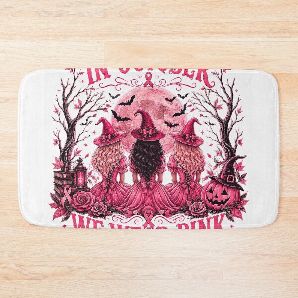 Item preview, In October We Wear Pink Witch Sisters Breast Cancer Support designed and sold by DYAFLK.