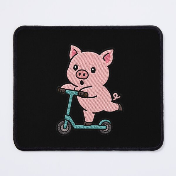 Item preview, Funny Pig Riding Scooter Kawaii Embroidery Patch designed and sold by ColorSplash123.
