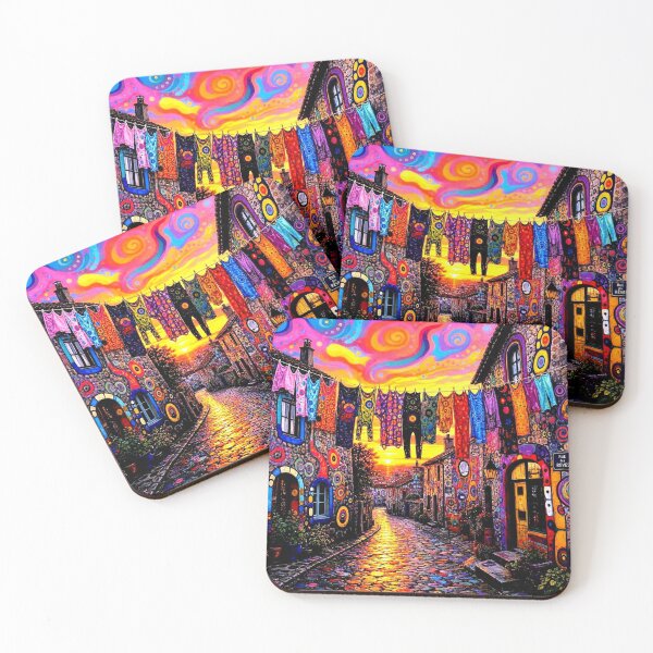 Item preview, Washing day in the psychedelic village designed and sold by George Hutton Hunter.